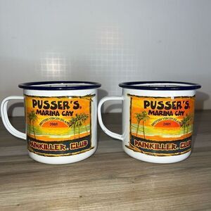 2-Pusser's Marina Cay British Virgin Isl 2005 Metal Painkiller Club Navy Coffee